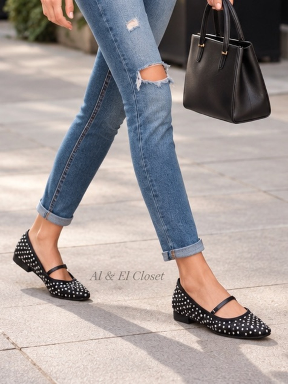 Madden NYC Black Mesh Rhinestone Mary Jane Flats | Size 7 | Vegan | New in Box